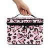Fishoutleap Heart Leopard Cute Makeup Bag Small Travel Cosmetic Bags for Women Makeup Travel Case Hard Cosmetic Organizer Bag Small Makeup Bag Box Valentine's Day Makeup Lover Gift Ideas view 3