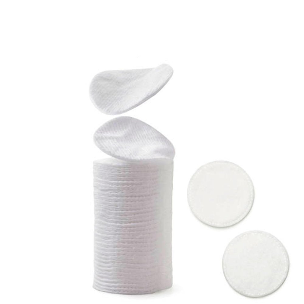 100Pcs Facial Pads Round Shape Face Cleansing Pads for Makeup Removing Blending and Skin Toner Applying (5cm)