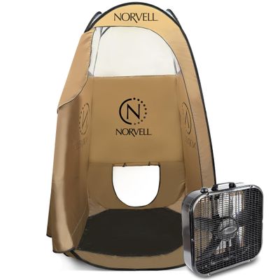 Norvell Portable Tent & Fan Bundle Includes 1 Overspray Reduction Fan & 1 Jumbo Mobile Spray Room Tent to Create a Professional Spray Tan Booth 86 x 48 x 52 Tent, 22.5 x 5.5 x 21.5 Fan