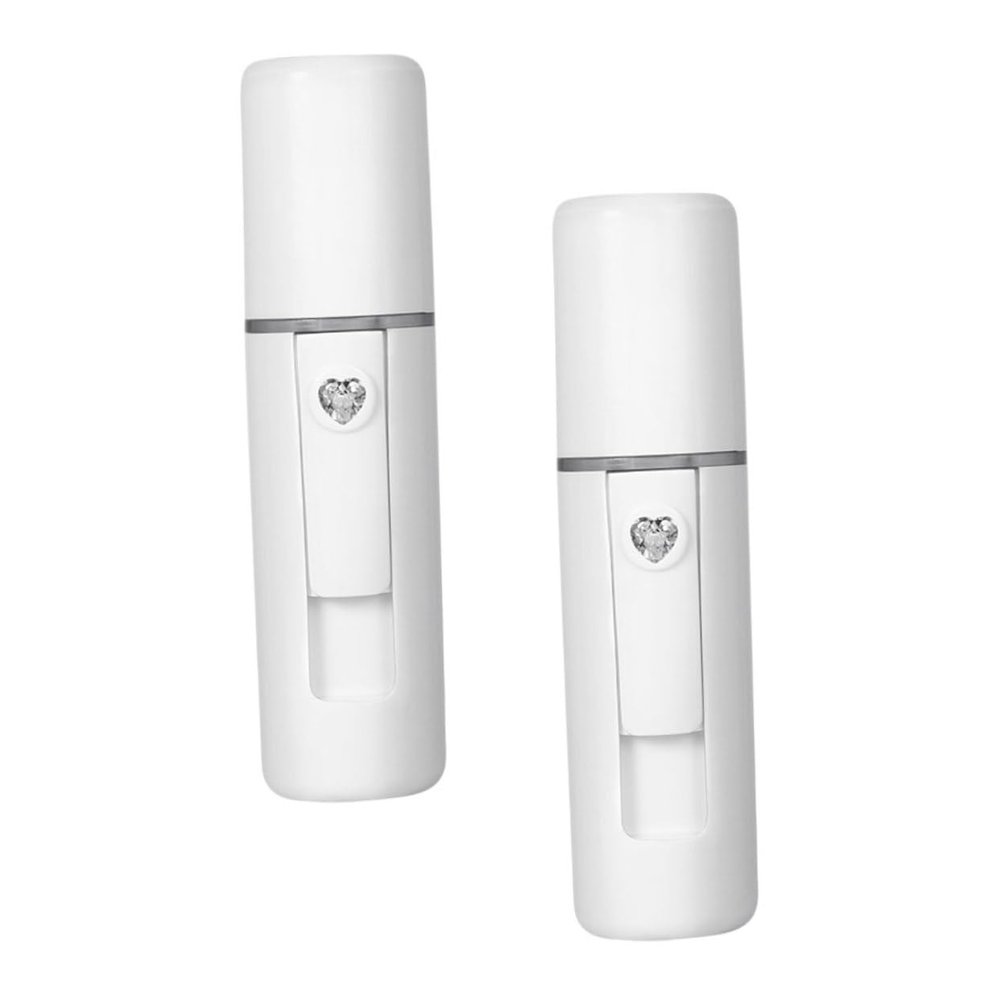 Beatifufu 2pcs Portable Nano Face Sprayer Facial Humidifier for Women Compact Hydrating Steamer Moisturizing White for Travel and Daily Skincare Routine