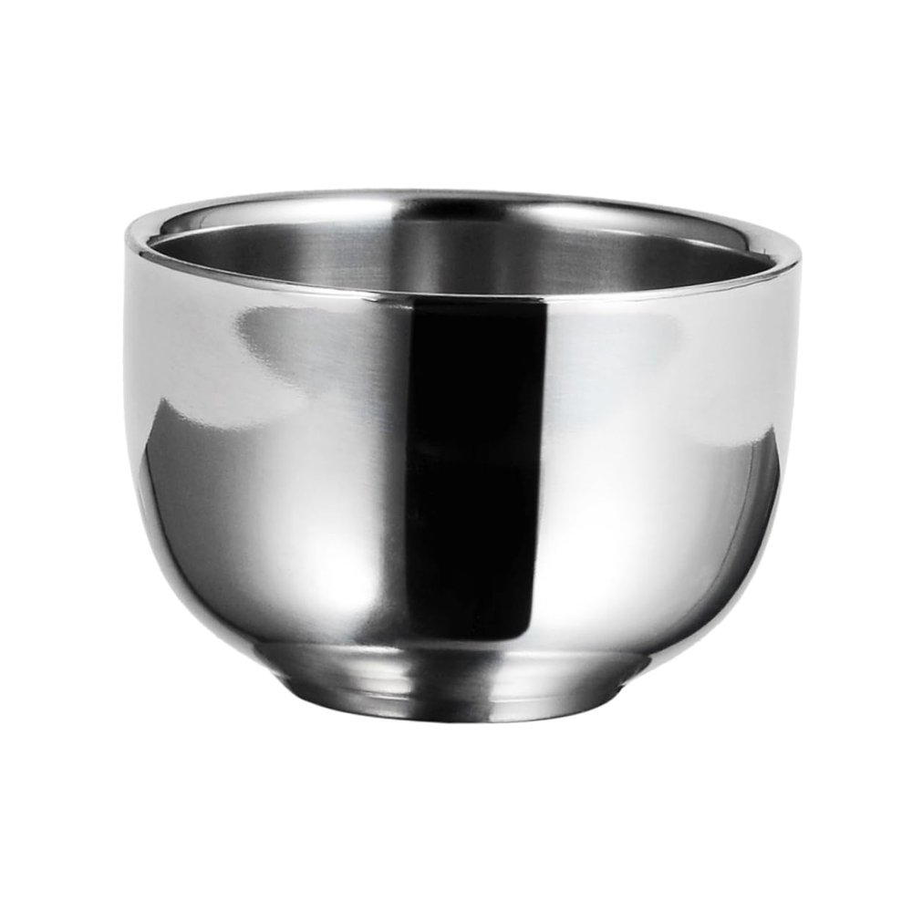 balacoo 3pcs Stainless Steel Barber Shaving Bowl Capacity Shaving Lather Bowl for Men Shave Soap Container