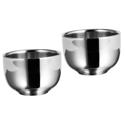 balacoo 2pcs Men Shaving Brush Bowl Stainless Steel Shaving Soap Bowl Barber Tool Travel-friendly Easy Bubble Comfortable Shave