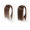 15x17 Black Hand Tied Human Hair Straight One Piece Four Clips Clip IN Hair with Thinning Hair Toppers Hairpiece for Hair Loss for Woman Man (Natural balck,15cm/6inch) view 1