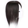 15x17 Black Hand Tied Human Hair Straight One Piece Four Clips Clip IN Hair with Thinning Hair Toppers Hairpiece for Hair Loss for Woman Man (Natural balck,15cm/6inch) view 3