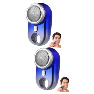 minkissy 2pcs Men's Rechargeable Electric Shaver Portable Mini Beard Trimmer Nose Hair Trimmer
