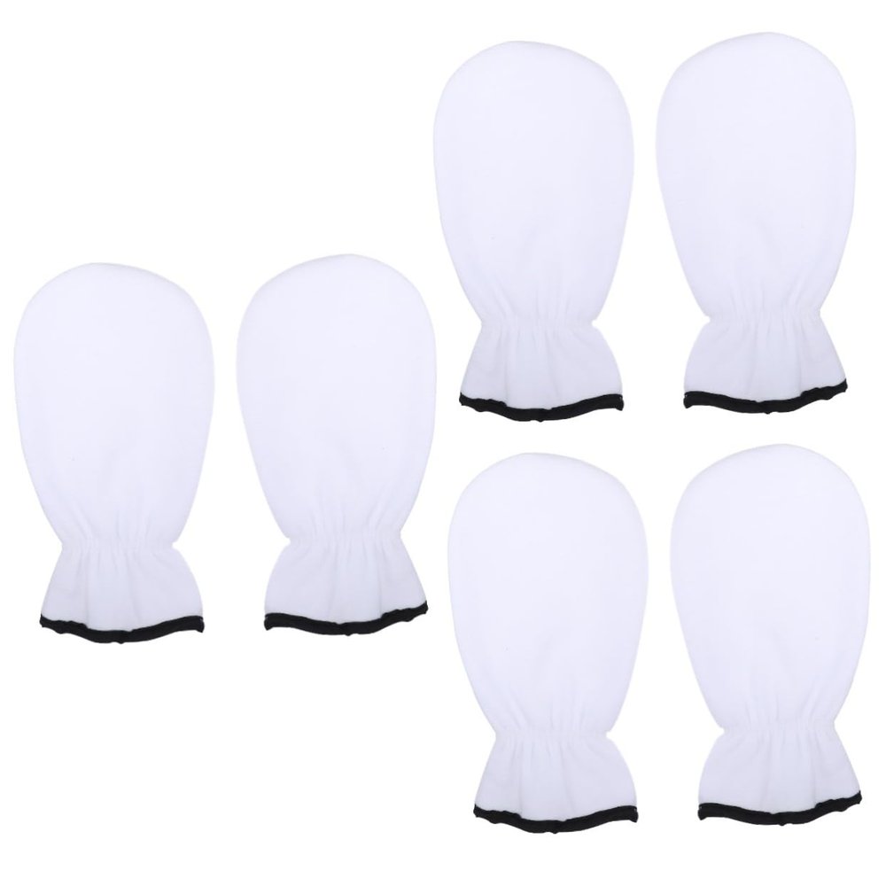 Balacoo 3 Pairs Exfoliating Hand Mask Fingerless Mittens Beauty Care Gloves Hand Moisturizing Gloves Gel Gloves Dry Hands Gloves Skin Care Gloves Hand Use Care Bag White Miss Flannel, Whitex3pcs