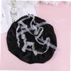 FRCOLOR Silk Sleeping Cap for Women Long Hair Drying Shower Hat Elastic Band Comfortable Satin Bonnet for Home Use view 2