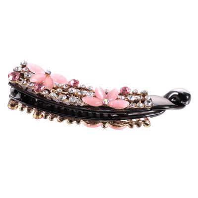 minkissy Banana Hair Clip for Thin Hair Rhinestone Decorated Ponytail Holder Stylish Water Resistant Accessory for Women for Daily Wear and Special Occasions