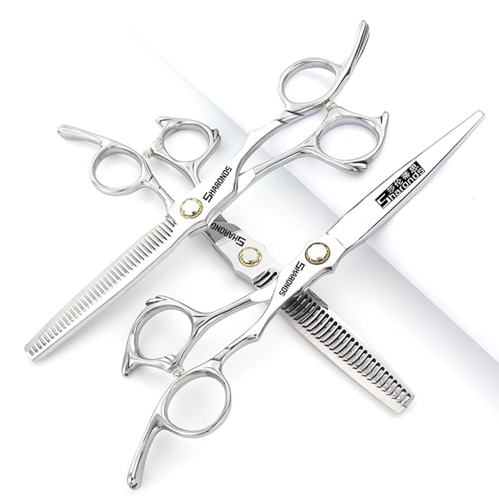6.5-inch Sharonds hair clippers, professional Japanese 440C scissors, efficient scissors, scissors, comb adjuster (6.5 inch -3 pieces-A)