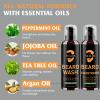 Beard Wash, Beard Conditioner w/Tea Tree Oils, Reduces Beard Dandruff & Relieves Itching, Strengthens, Softens and Nourishes Dry & Coarse Beards - Beard Shampoo w/Beard Brush 2 x 4 Fl Oz view 4