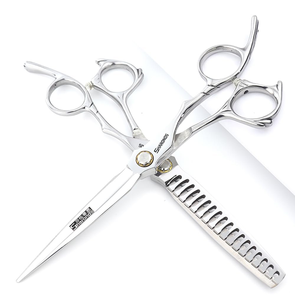 6/6.5-inch Sharonds hair clippers, professional Japanese 440C scissors, efficient scissors, scissors, comb adjuster (6.5 inch -2 pieces-B)