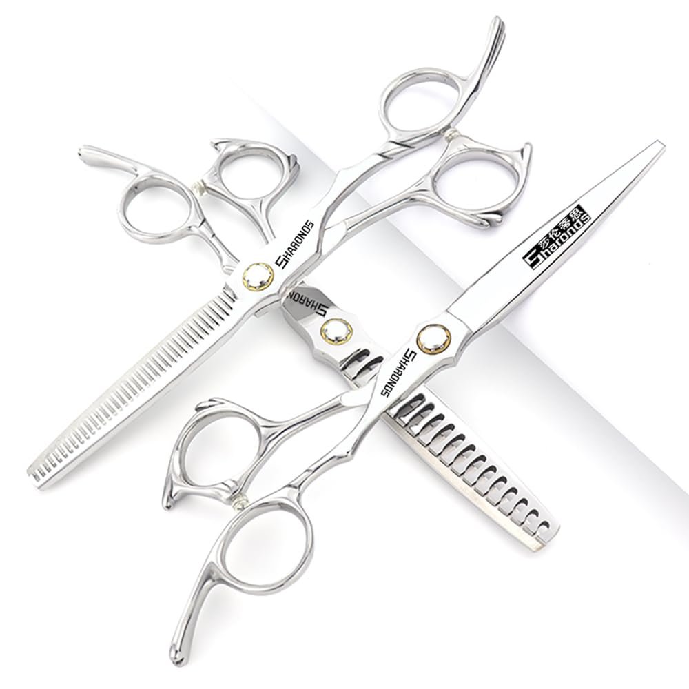 6/6.5-inch Sharonds hair clippers, professional Japanese 440C scissors, efficient scissors, scissors, comb adjuster (6.5 Inch, 3 Piece - B)
