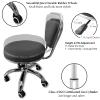 Adjustable Hydraulic Salon Chair with Backrest and Rolling Feature for Nail Salon, Spa, or Beauty Studio (Black) view 4