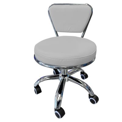 Adjustable Hydraulic Salon Chair with Backrest and Rolling Feature for Nail Salon, Spa, or Beauty Studio (Grey)