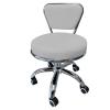 Adjustable Hydraulic Salon Chair with Backrest and Rolling Feature for Nail Salon, Spa, or Beauty Studio (Grey) view 1
