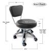 Adjustable Hydraulic Salon Chair with Backrest and Rolling Feature for Nail Salon, Spa, or Beauty Studio (Grey) view 3