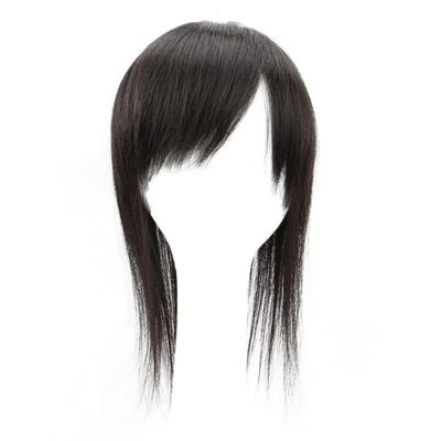 16x18 Hair Toppers for White Hair Light Human Hair Traceless Side Bangs Long Hair with Thinning Hair for Hair Loss for Woman (Dark brown,30cm/12inch)
