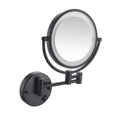 8 Inch LED Lighted Wall Mounted Makeup Mirror with Magnification,Double Sided Swivel Vanity Mirror for Bathroom,360 Degree Rotation,Flexible Gooseneck,and Locking Suction (Matte Blac ( Color : Matte B