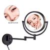 8 Inch LED Lighted Wall Mounted Makeup Mirror with Magnification,Double Sided Swivel Vanity Mirror for Bathroom,360 Degree Rotation,Flexible Gooseneck,and Locking Suction (Matte Blac ( Color : Matte B view 2