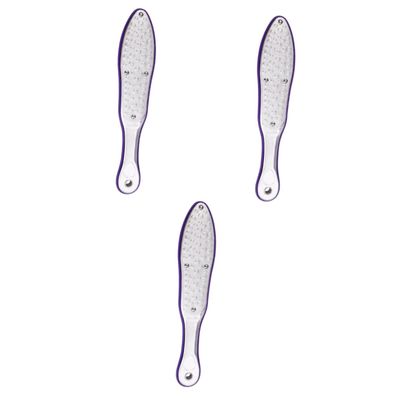 balacoo 3pcs Stainless Steel Foot Rasp for Professional Pedicure Dual-Sided Callus Remover Tool for Foot Care Ergonomic Design Washable Reusable Silver