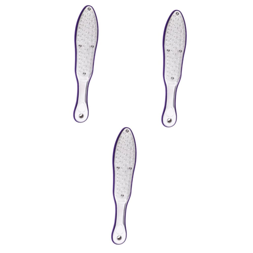 balacoo 3pcs Stainless Steel Foot Rasp for Professional Pedicure Dual-Sided Callus Remover Tool for Foot Care Ergonomic Design Washable Reusable Silver
