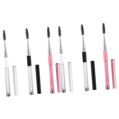 Balacoo 6 pcs Rhinestone mascara brush eyelash extension brush eyelash spoolie brush mascara spoolie makeup, 7.5x1cmx2pcs, As Shownx2pcs