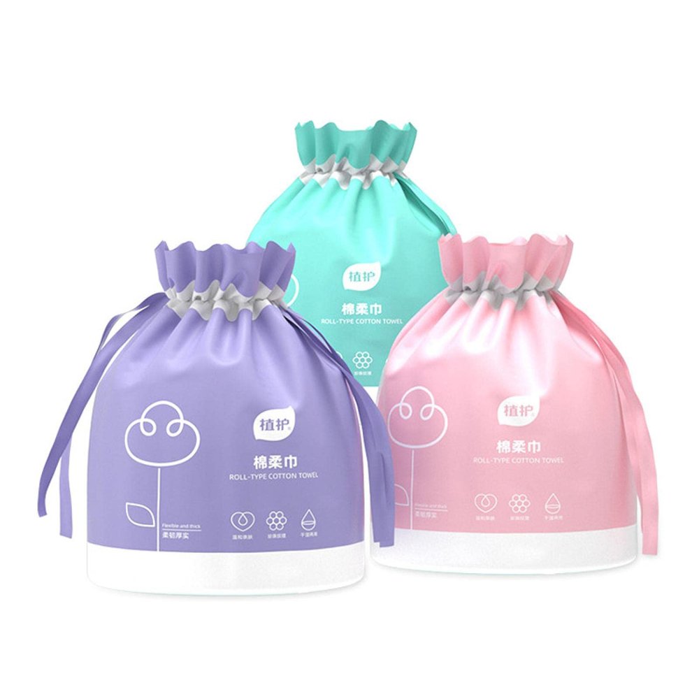 CELEIR Cotton towels facial towels wet and dry use face towels thickened roll makeup remover cotton (5 pieces)