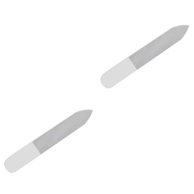 balacoo 2pcs Double-Sided Glass Nail File Professional Manicure Tool for Smooth and Shiny Fingernails for Natural and False Nails for Art Learners and Professionals