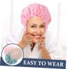 Beaupretty 3pcs Double-layer Hair Shower Caps for Women Versatile Bath Caps Lake for and Thick Hair Washable and Reusable view 3