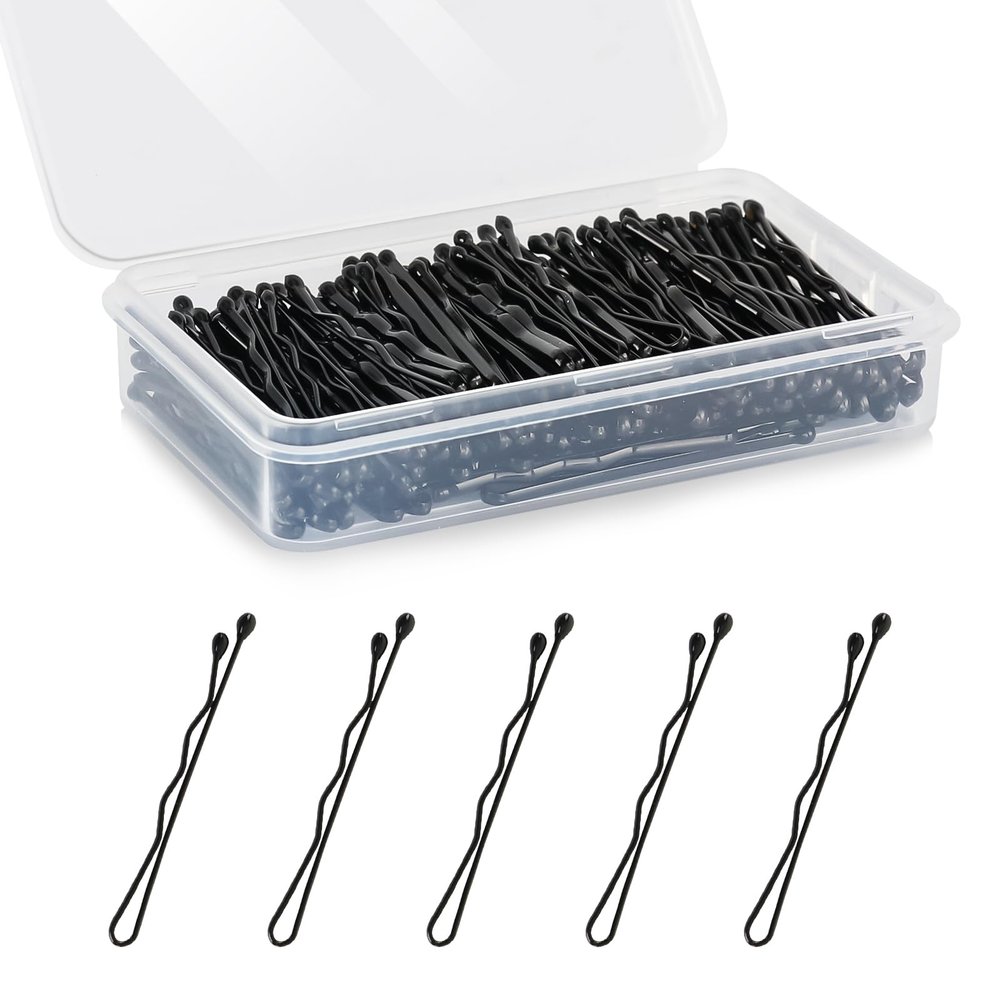 Mini Bobby Pins Black, 150 Count 1.38 Inch Small Bobby Pins with Storage Box for Kids, Girls and Women, Premium Hair Mini Pins for All Hair Types - Black