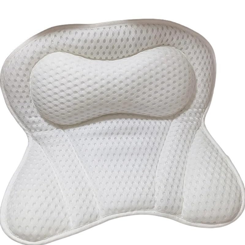 Bath Pillow Almohada De Bao De Masaje De Mariposa Blanca Suave 3D Con Ventosas, Cojn Esponjoso para Baera De SPA, Herramienta De Relajacin Cmoda para Cuello Y Espalda Bathtub Pillow