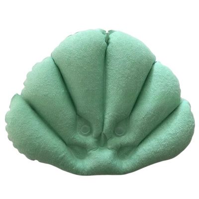 Bath Pillow Almohada De Bao Inflable Suave En Forma De Abanico, Soporte para El Cuello Con Ventosas, Cojn De Spa, Cojn De Baera, Novedad De 2021 Bathtub Pillow (Color : Light Green)
