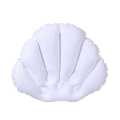 Bath Pillow Almohada De Bao Inflable Suave En Forma De Abanico, Soporte para El Cuello Con Ventosas, Cojn De Spa, Cojn De Baera, 3 Colores, Nuevo, 2021 Bathtub Pillow (Color : White)
