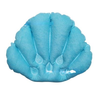 Bath Pillow Almohada De Bao Inflable En Forma De Abanico Suave, Soporte para El Cuello Con Ventosas, Cojn De Spa, Cojn De Baera, Viajes Al Aire Libre Bathtub Pillow (Color : Blue, Size : China)