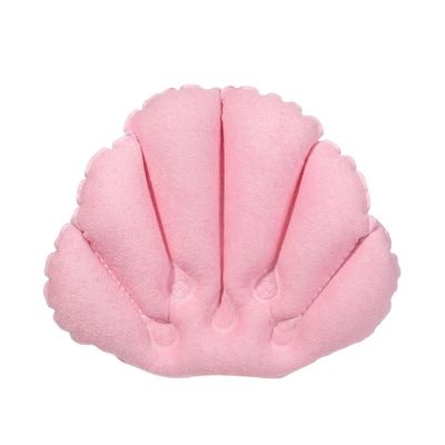 Bath Pillow Almohada De Bao Inflable Suave En Forma De Abanico, Soporte para El Cuello Con Ventosas, Cojn De Spa, Cojn De Baera, 3 Colores, Nuevo, 2021 Bathtub Pillow (Color : Pink)