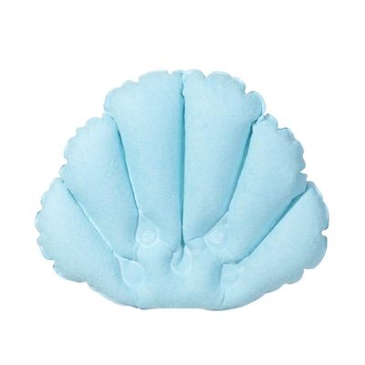 Bath Pillow Almohada De Bao Inflable Suave En Forma De Abanico, Soporte para El Cuello Con Ventosas, Cojn De Spa, Cojn De Baera, 3 Colores, Nuevo, 2021 Bathtub Pillow (Color : Blue)