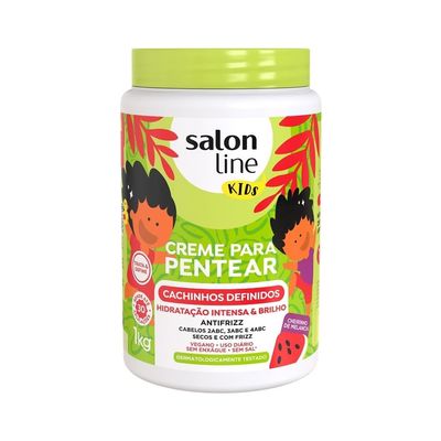 Salon Line - Linha Creme para Pentear (Kids) - Cachinhos Definidos 1000 Gr - (Combing Cream (Kids) Collection - Defined Curls Net 35.27 Oz)