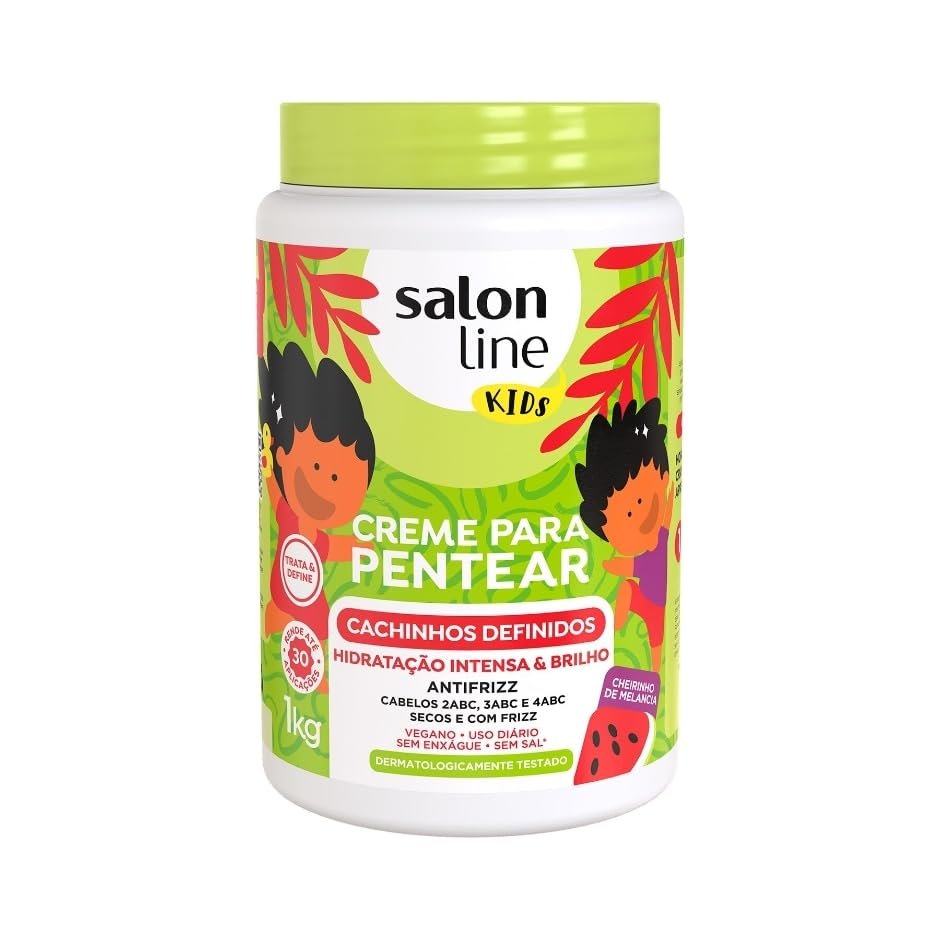 Salon Line - Linha Creme para Pentear (Kids) - Cachinhos Definidos 1000 Gr - (Combing Cream (Kids) Collection - Defined Curls Net 35.27 Oz)