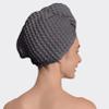 100% Organic Cotton Hair Drying Waffle Towel Wrap for Women | Absorbent & Quick Dry Head Turban for Wet Hair in Shower Sauna Spa, Extra Large for Long Straight Curly Plopping Button (Grey, 1 PACK) view 4