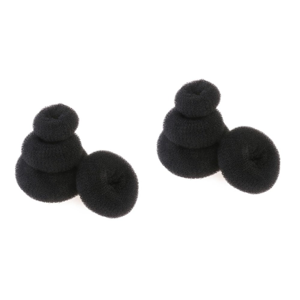 balacoo 8pcs Hair Bun Maker Donut Bun Styling Tool for Women Includes Small Medium Large Plus Black for Weddings Proms Daily Use Dance