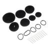 balacoo 66pcs Bun Maker Kit for Hair Styling Includes Large Medium Small Donut U-shaped Clips and Elastic Ropes Hair Accessories for Elegant Updos and Dances Black view 3