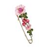 Fashion Colorful Enamel Flower Big Needle Pins For Women Elegant Rhinestone Floral Clothes Brooches Wedding Party Jewelry (Color : BC18Y0239-3) view 1
