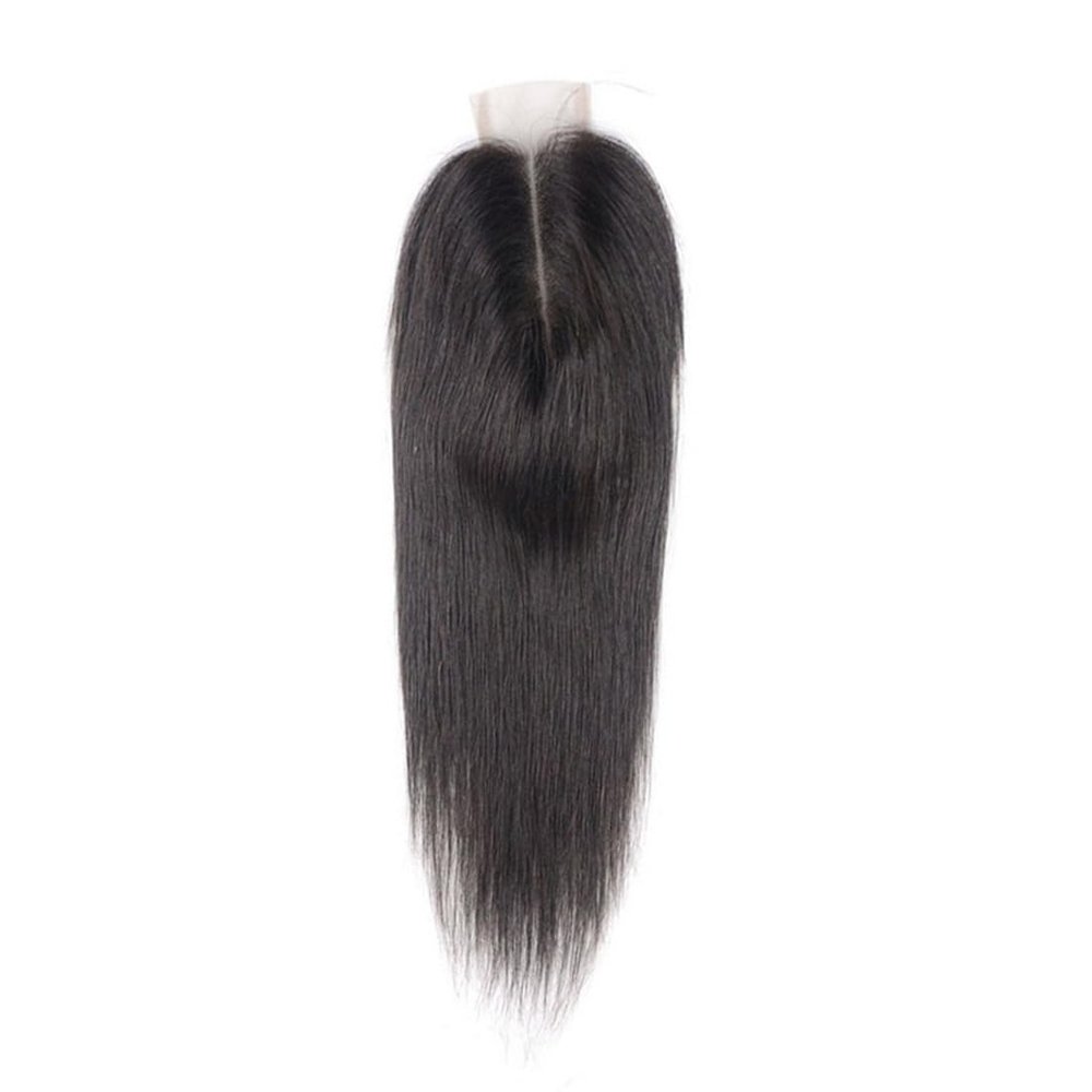 2 * 6 Lace Closure Human Hair Frontal Straight Human Hair for Hair Toppers with Thinning Hair for Woman Hand Tied One Piece Hair Loss (Natural color,12inch)