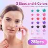 QUSTERE Pimple Patches for Face, Hydrocolloid Acne Patches, Cute Star Zit Covers for Face, Colorful Spot Stickers with Tea Tree, Salicylic Acid & Cica Oil| 3 Sizes (10mm, 12mm & 14mm) |280 Count view 2