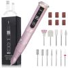 Cordless Nail Drill, 35000RPM Professional Efile Nail Drill Machine, LCD Display Rechargeable Portable Electril Nail Drill with 12pcs Bits and 6pcs Sanding Bands for Acrylic Nails Gel Polish Remover view 1