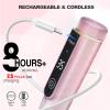 Cordless Nail Drill, 35000RPM Professional Efile Nail Drill Machine, LCD Display Rechargeable Portable Electril Nail Drill with 12pcs Bits and 6pcs Sanding Bands for Acrylic Nails Gel Polish Remover view 3