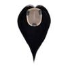 10x12cm Hand Tied Human Hair Straight Traceless One Piece Three Clips Clip in Hair Toppers Thinning Hair for Woman (Natural balck,20cm/8inch) view 1