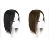 10x12cm Hand Tied Human Hair Straight Traceless One Piece Three Clips Clip in Hair Toppers Thinning Hair for Woman (Natural balck,20cm/8inch) view 3