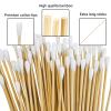 600PCS 6'' Round Long Cotton Swabs - Lint Free Pure Cotton Tips Gun Cleaning Swabs with Durable Stem, Also fit Makeup, Pet Care, Electronic, Household- Case Package(Round Tip) view 2