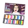 Professional Face & Body Paint Kit For Kids Adults12 x 10gm Face Paint Set Stencil One Stroke Split Cakes Palette, Come with 11 Brushes (Pink) view 2